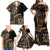 Samoa Siapo Motif Family Matching Off Shoulder Maxi Dress and Hawaiian Shirt Classic Style - Black Ver LT7 - Polynesian Pride