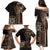 Samoa Siapo Motif Family Matching Puletasi Dress and Hawaiian Shirt Classic Style - Black Ver LT7 - Polynesian Pride