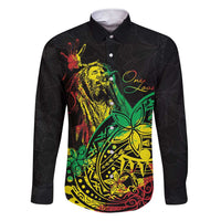 Personalised Reggae Jawaiian Festive Family Matching Short Sleeve Bodycon Dress and Hawaiian Shirt Mix Polynesian