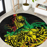 Personalised Reggae Jawaiian Festive Round Carpet Mix Polynesian LT7 Reggae - Polynesian Pride