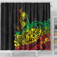 Personalised Reggae Jawaiian Festive Shower Curtain Mix Polynesian
