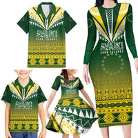 Cook Islands Rugby Custom Family Matching Long Sleeve Bodycon Dress and Hawaiian Shirt Kuki Avaiki - Polynesian Pride