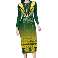 Cook Islands Rugby Custom Family Matching Long Sleeve Bodycon Dress and Hawaiian Shirt Kuki Avaiki - Polynesian Pride