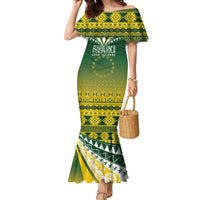 Cook Islands Rugby Custom Family Matching Mermaid Dress and Hawaiian Shirt Kuki Avaiki - Polynesian Pride