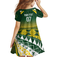 Cook Islands Rugby Custom Kid Short Sleeve Dress Kuki Avaiki - Polynesian Pride