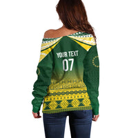 Cook Islands Rugby Custom Off Shoulder Sweater Kuki Avaiki LT7 - Polynesian Pride