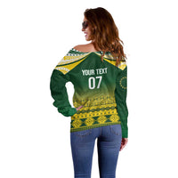 Cook Islands Rugby Custom Off Shoulder Sweater Kuki Avaiki LT7 - Polynesian Pride