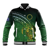 Cook Islands Rugby Kuki Avaiki Baseball Jacket Tribal Turtle - Polynesian Pride