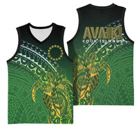 Cook Islands Rugby Kuki Avaiki Basketball Jersey Tribal Turtle - Polynesian Pride