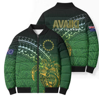 Cook Islands Rugby Kuki Avaiki Bomber Puffer Jacket Tribal Turtle - Polynesian Pride