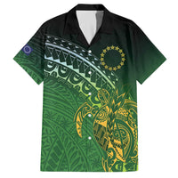 Cook Islands Rugby Kuki Avaiki Family Matching Off The Shoulder Long Sleeve Dress and Hawaiian Shirt Tribal Turtle - Polynesian Pride