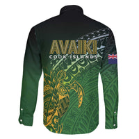 Cook Islands Rugby Kuki Avaiki Family Matching Off The Shoulder Long Sleeve Dress and Hawaiian Shirt Tribal Turtle - Polynesian Pride
