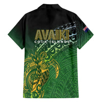 Cook Islands Rugby Kuki Avaiki Family Matching Off Shoulder Short Dress and Hawaiian Shirt Tribal Turtle - Polynesian Pride