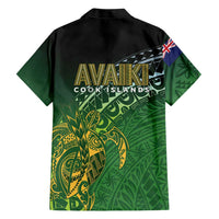 Cook Islands Rugby Kuki Avaiki Family Matching Off Shoulder Short Dress and Hawaiian Shirt Tribal Turtle LT7 - Polynesian Pride