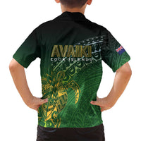 Cook Islands Rugby Kuki Avaiki Family Matching Tank Maxi Dress and Hawaiian Shirt Tribal Turtle - Polynesian Pride