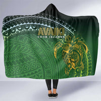Cook Islands Rugby Kuki Avaiki Hooded Blanket Tribal Turtle LT7 One Size Dark Green - Polynesian Pride
