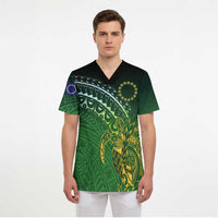 Cook Islands Rugby Kuki Avaiki Scrub Top Tribal Turtle - Polynesian Pride