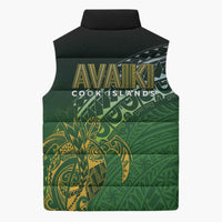 Cook Islands Rugby Kuki Avaiki Sleeveless Puffer Jacket Tribal Turtle - Polynesian Pride