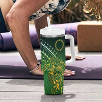 Cook Islands Rugby Kuki Avaiki Tumbler With Handle Tribal Turtle - Polynesian Pride