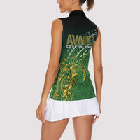 Cook Islands Rugby Kuki Avaiki Women Sleeveless Polo Shirt Tribal Turtle - Polynesian Pride