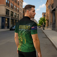 Cook Islands Rugby Kuki Avaiki Zipper Polo Shirt Tribal Turtle LT7 - Polynesian Pride
