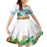 Personalised Hawaii Hula Girl Kid Short Sleeve Dress Honolulu Festival LT7 KID Art - Polynesian Pride