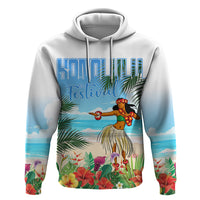 Personalised Hawaii Hula Girl Zip Hoodie Honolulu Festival LT7 Pullover Hoodie Art - Polynesian Pride