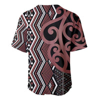 Maori Taniko Patterns Baseball Jersey Brown Patiki Motifs Mix Whakairo Ngaru