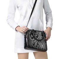Maori Taniko Patterns Shoulder Handbag Black Patiki Motifs Mix Whakairo Ngaru