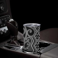 Maori Taniko Patterns Tumbler Cup Black Patiki Motifs Mix Whakairo Ngaru