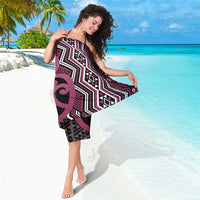 Maori Taniko Patterns Sarong Pink Patiki Motifs Mix Whakairo Ngaru