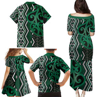Maori Taniko Patterns Family Matching Puletasi and Hawaiian Shirt Pounamu Patiki Motifs Mix Whakairo Ngaru