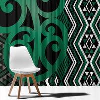 Maori Taniko Patterns Window Curtain Pounamu Patiki Motifs Mix Whakairo Ngaru LT7 - Polynesian Pride