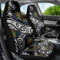 Aotearoa Takatapui Pride Car Seat Cover Rainbow Butterfly - Free To Love LT7 - Polynesian Pride