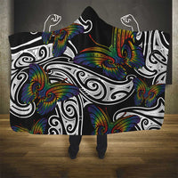 Aotearoa Takatapui Pride Hooded Blanket Rainbow Butterfly - Free To Love LT7 - Polynesian Pride