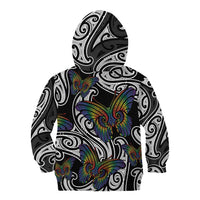 Aotearoa Takatapui Pride Kid Hoodie Rainbow Butterfly - Free To Love
