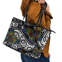 Aotearoa Takatapui Pride Leather Tote Bag Rainbow Butterfly - Free To Love LT7 - Polynesian Pride