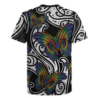 Aotearoa Takatapui Pride Rugby Jersey Rainbow Butterfly - Free To Love LT7 - Polynesian Pride