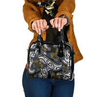Aotearoa Takatapui Pride Shoulder Handbag Rainbow Butterfly - Free To Love LT7 One Size Black - Polynesian Pride