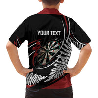 New Zealand Darts Personalised Family Matching Short Sleeve Bodycon Dress and Hawaiian Shirt Silver Fern Dynamic