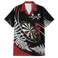 New Zealand Darts Personalised Hawaiian Shirt Silver Fern Dynamic LT7 Red - Polynesian Pride