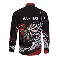 New Zealand Darts Personalised Long Sleeve Button Shirt Silver Fern Dynamic