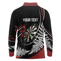 New Zealand Darts Personalised Long Sleeve Polo Shirt Silver Fern Dynamic