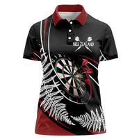 New Zealand Darts Personalised Women Polo Shirt Silver Fern Dynamic