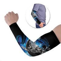 Maori Matariki Te Araroa Paikea Starry Arm Sleeves Tangaroa Whakatauki LT7 Set of 2 Black - Polynesian Pride