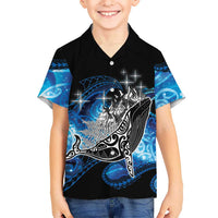 Maori Matariki Te Araroa Paikea Starry Family Matching Short Sleeve Bodycon Dress and Hawaiian Shirt Tangaroa Whakatauki LT7 Son's Shirt Black - Polynesian Pride