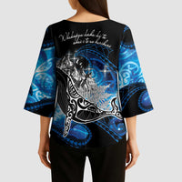 Maori Matariki Te Araroa Paikea Starry Kimono Sleeve Blouse Tangaroa Whakatauki LT7 - Polynesian Pride