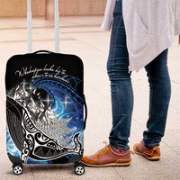 Maori Matariki Te Araroa Paikea Starry Luggage Cover Tangaroa Whakatauki LT7 Black - Polynesian Pride