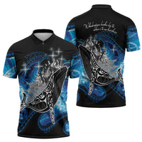 Maori Matariki Te Araroa Paikea Starry Zipper Polo Shirt Tangaroa Whakatauki LT7 - Polynesian Pride