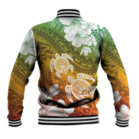 Kanaka Maoli Hawaii Flag Day Baseball Jacket Vibrant Frangipani